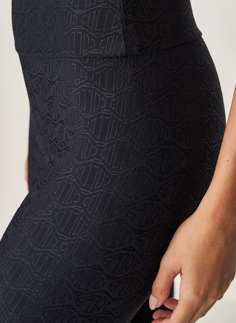 Calça Legging Fitness Colcci Sport Jacquard Preto