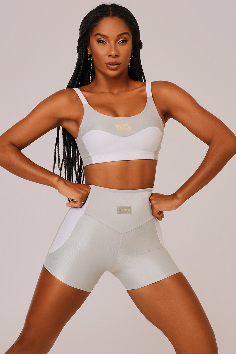 Shorts Fitness Let's Gym Inovate Cinza Prata