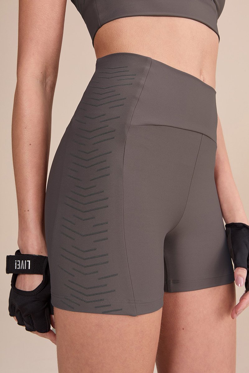 Shorts Fitness Live! Up Hydefit Adaptiv Cinza Escuro