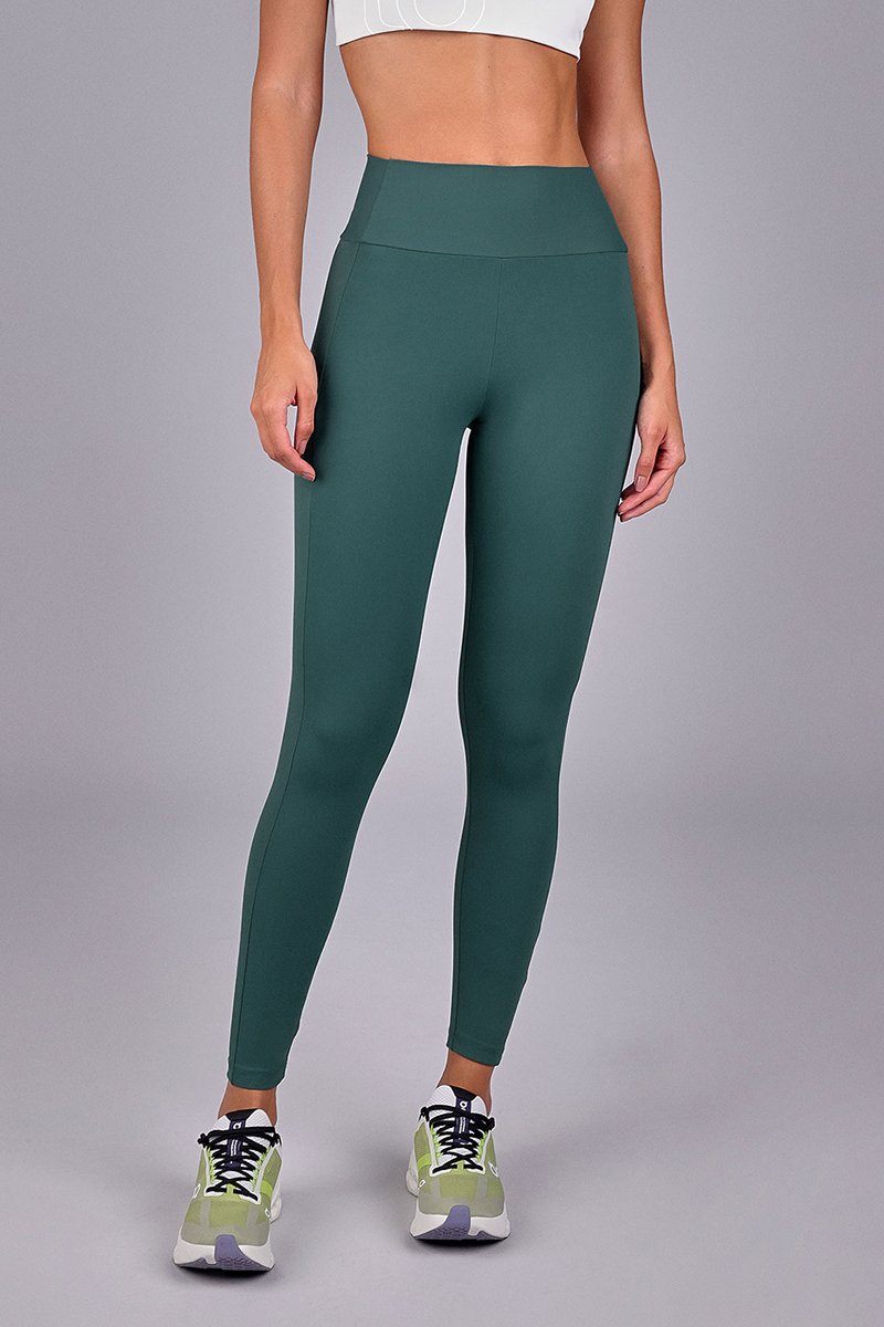 GREENCLOTHING ii (イイ) Calça Legging Alto Giro Estampa e Bolso Lateral Verde