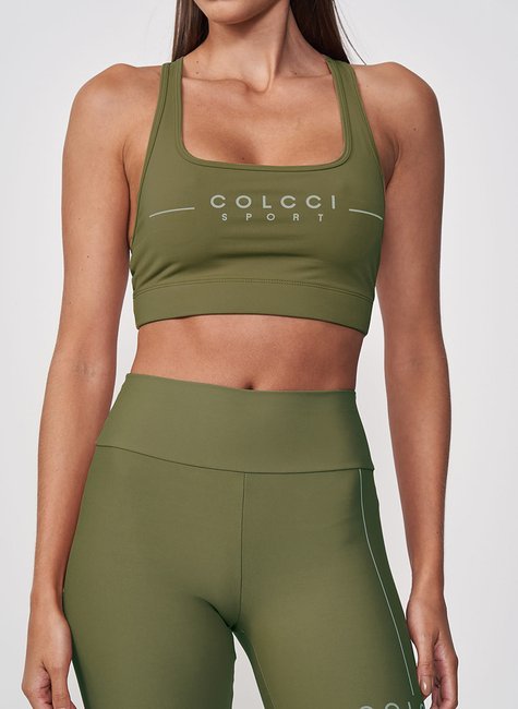 Top Fitness Colcci Sport Logo Frontal Verde Enigma