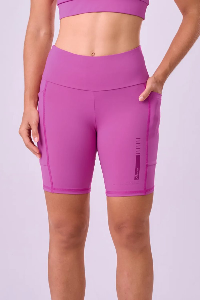 Bermuda Corrida Authen Signature Samba 18cm Rosa Violeta