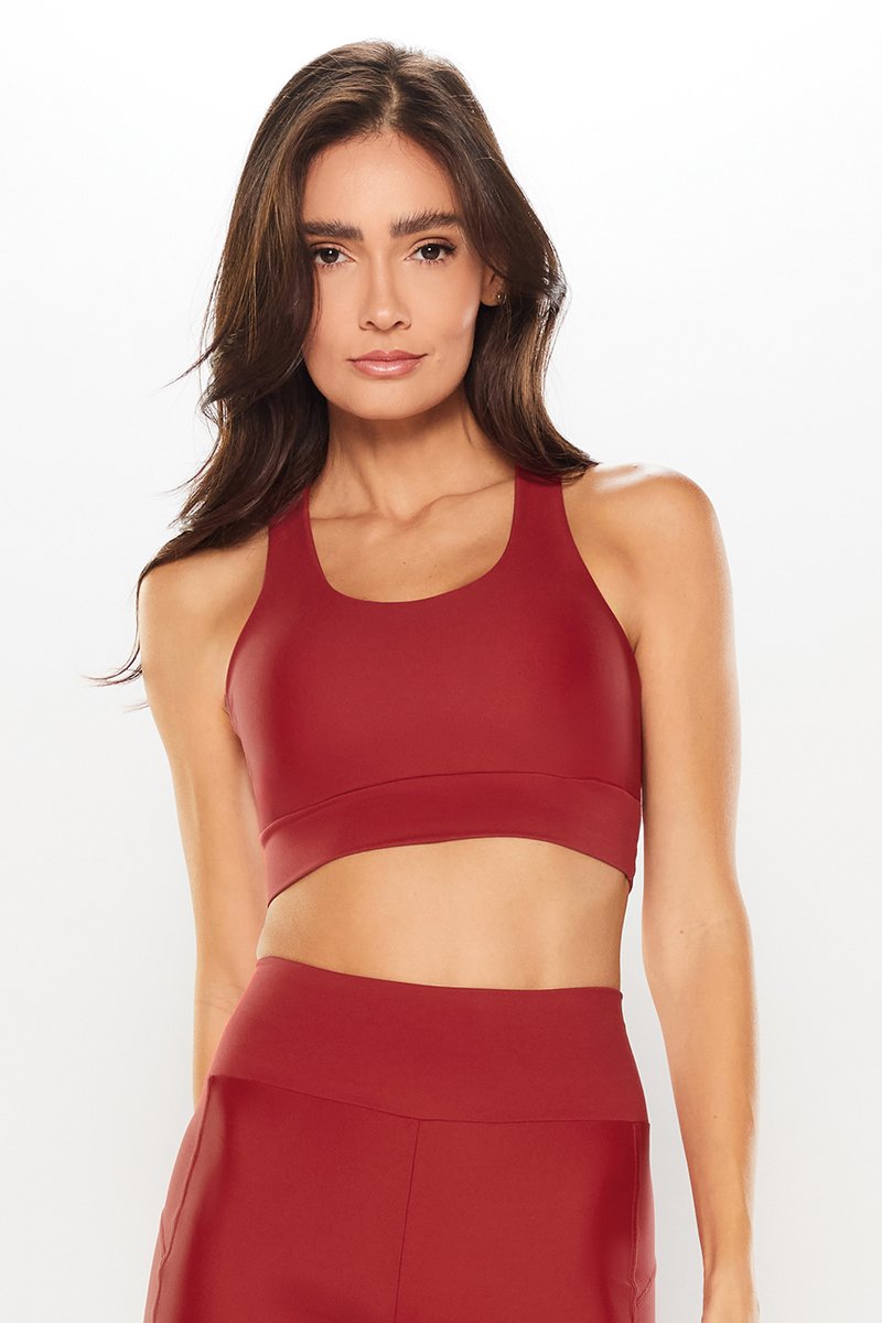 Top Fitness Body For Sure Nadador Liso Light Vermelho Cherry