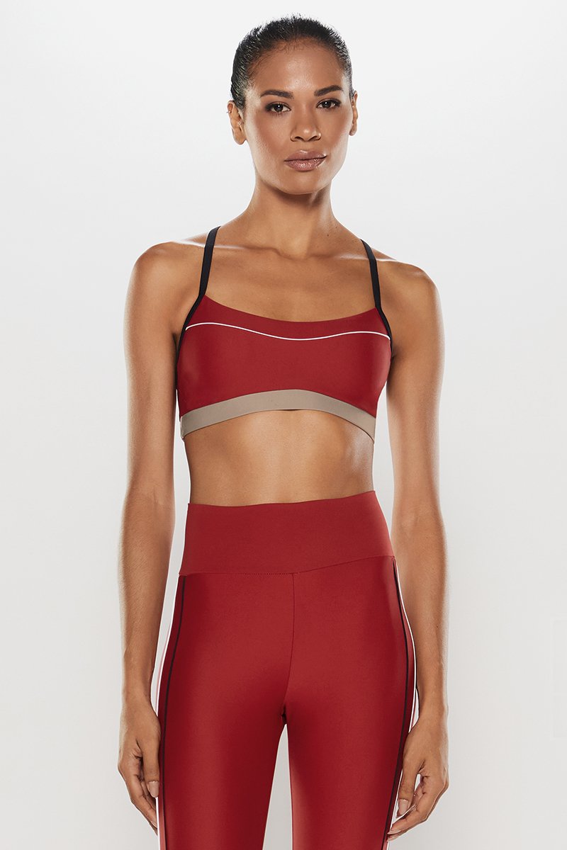 Top Fitness Body For Sure Nadador Liso Pró Vermelho Cherry