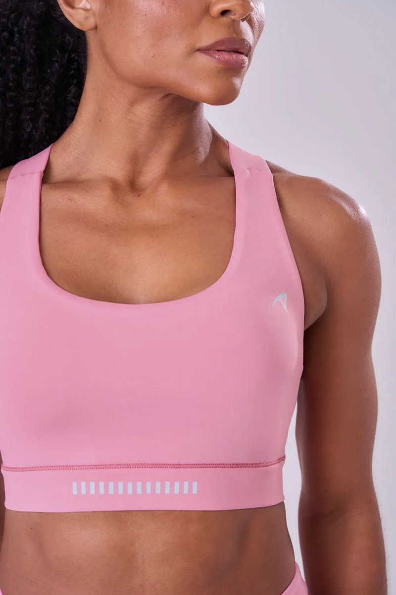 Top Corrida Authen Grit Bossa Bolso Ajustável Rosa Malva