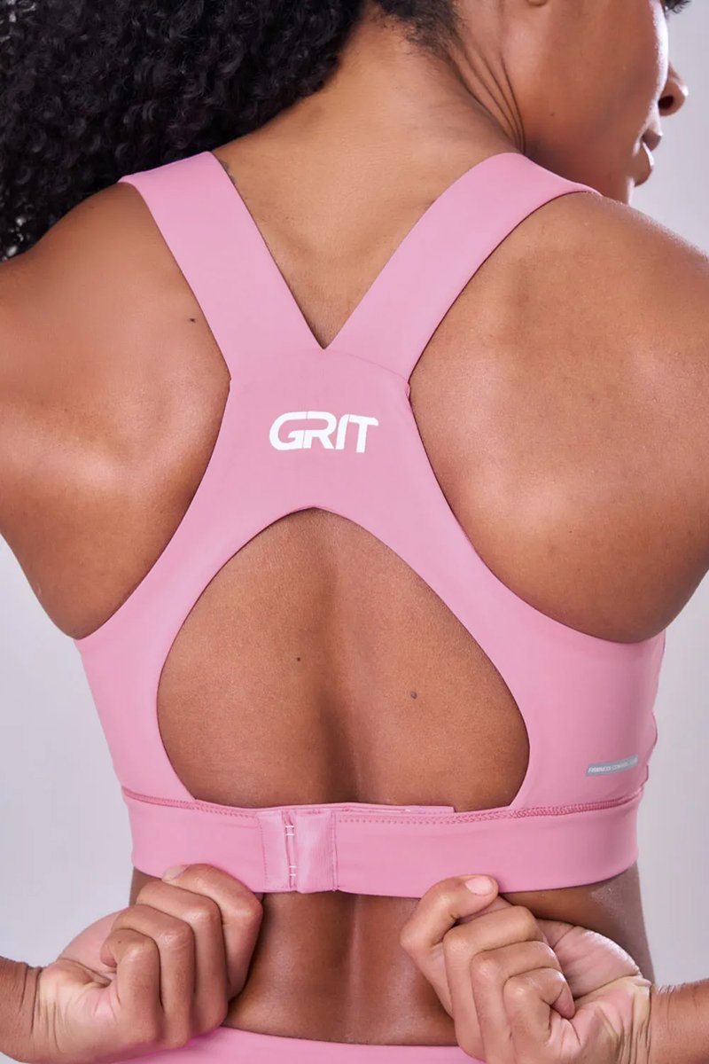 Top Corrida Authen Grit Bossa Bolso Ajustável Rosa Malva