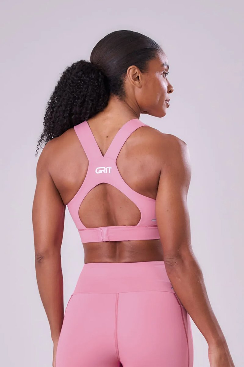 Top Corrida Authen Grit Bossa Bolso Ajustável Rosa Malva